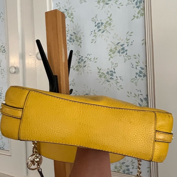Michael Kors Bright Yellow Pebbled Leather Shoulder Bag - Picture 5 of 15